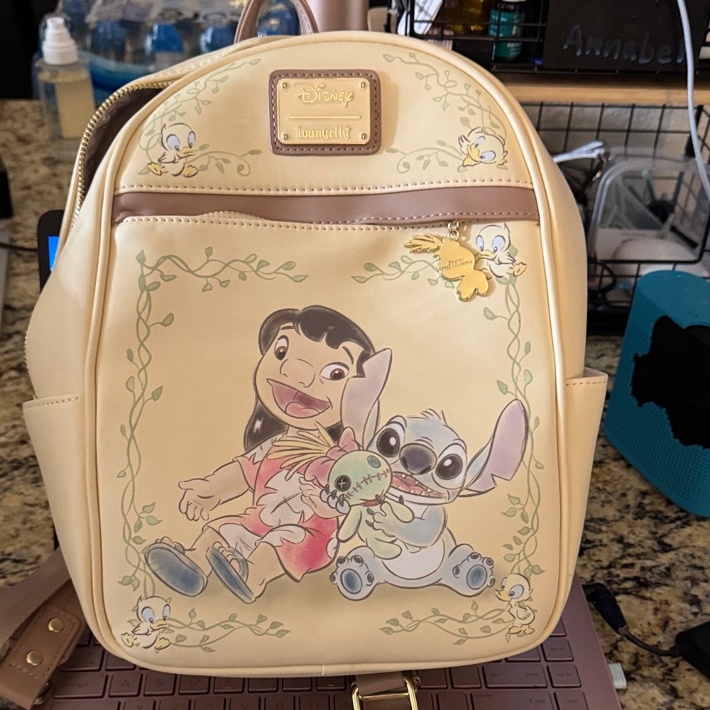 Loungefly Disney Lilo & Stitch Kids Backpack - Cream and Brown